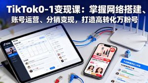 TikTok0-1变现课：掌握网络搭建、账号运营、分销变现，打造高转化万粉号-琴书聊项目