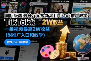 国际版醒图Hypic拉新项目TikTok推广教学，一条视频最高2W收益(附推广入口和教学)-琴书聊项目