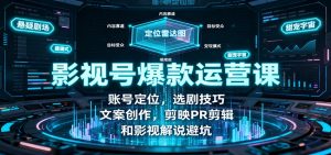 影视号爆款运营课：账号定位，选剧技巧，文案创作，剪映PR剪辑和影视解说避坑-琴书聊项目