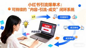 小红书引流爆单术：构建一套低成本 可持续的“内容-引流-成交”闭环系统-琴书聊项目