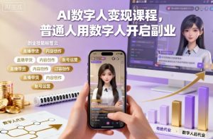 AI数字人变现课程，普通人用数字人开启副业-琴书聊项目