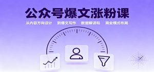 公众号爆文涨粉课:从内容方向设计到爆文写作,数据解读和商业模式布局-琴书聊项目