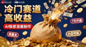 公众号冷门赛道，用AI做情感漫画，7天开通流量主，操作简单，小白可玩-琴书聊项目