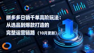 拼多多日销千单高阶玩法：从选品到爆款打造的完整运营链路(10月更新-琴书聊项目