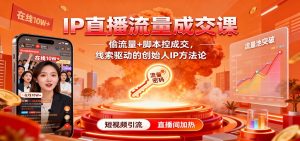IP直播流量成交课：偷流量+脚本控成交，线索驱动的创始人IP方法论-琴书聊项目