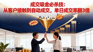 吸金成交营销必杀技:从客户接触到自动成交,单日成交率翻3倍-琴书聊项目