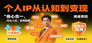 个人IP从认知到变现，身心合一，巧立人设，全网霸屏，吸金变现-琴书聊项目