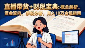 直播带货+财税宝典:概念解析、资金流向、涉税分析,月入10万合规指南-琴书聊项目