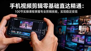 手机视频剪辑零基础直达精通：100节实操课程掌握专业剪辑技能，实现稳…-琴书聊项目