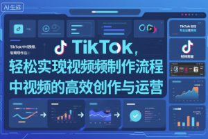 TikTok中视频制做流程，轻松实现Tk中视频的高效创作与运营-琴书聊项目