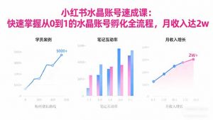 2025小红书水晶账号速成课：快速掌握从0-1水晶账号孵化全流程，月收入达2w-琴书聊项目