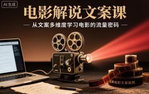 电影解说文案课,从文案多维度学习电影的流量密码-琴书聊项目