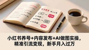 小红书养号+内容发布+AI做图实操，精准引流变现，新手月入过万-琴书聊项目