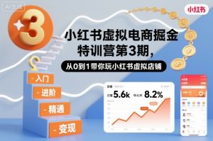 小红书虚拟电商掘金特训营第3期，从0到1带你玩小红书虚拟店铺-琴书聊项目
