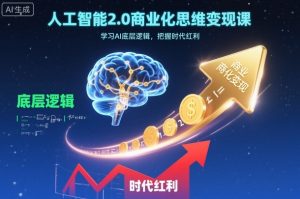 人工智能2.0商业化思维变现课，学习AI底层逻辑，把握时代红利-琴书聊项目