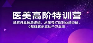 医美高阶特训营，拆解行业破局逻辑，从账号打造到业绩突破，0基础起步直达千万业绩-琴书聊项目