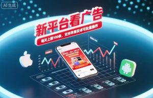 新台看广告，养好机一条5毛到5块，单机日入30到100，支持苹果安卓，可批量操作。-琴书聊项目