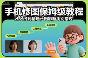手机修图保姆级教程，从入门到精通，摄影新手别错过-琴书聊项目