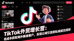 TikTok外贸增长营：低成本获取海外精准客户，实现公域引流到私域成交闭环-琴书聊项目