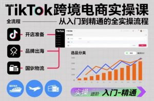 TikTok跨境电商实操课，从入门到精通的全实操流程-琴书聊项目