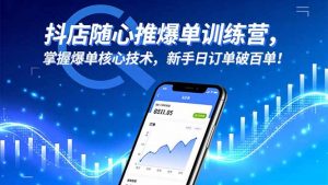 抖店随心推爆单训练营，掌握爆单核心技术，新手日订单破百单！-琴书聊项目