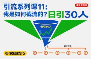 引流系列课11：我是如何截流的？日引30人【文档】-琴书聊项目