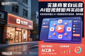 实体商家自运营AI短视频矩阵实战课，实体店如何通过AI+短视频实现引流拓客、团购增量-琴书聊项目