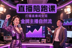 直播陪跑课，金牌主播自然流打爆直播间，复制高变现玩法-琴书聊项目