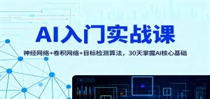 AI入门实战课：神经网络+卷积网络+目标检测算法，30天掌握AI核心基础-琴书聊项目