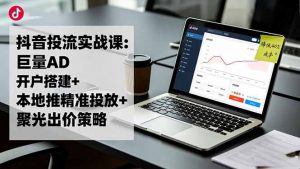 抖音投流实战课:巨量AD开户搭建+本地推精准投放+聚光出价策略,成本降低40%-琴书聊项目