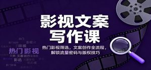 影视文案写作课：热门影视筛选，文案创作全流程，解锁流量密码与版权技巧-琴书聊项目