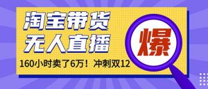 年前风口！淘宝带货，无人直播160小时卖了6万！-琴书聊项目