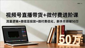 视频号直播带货+微付费进阶课：流量逻辑+微信豆投放+微付费优化，新手月销破50万-琴书聊项目