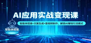 AI应用实战变现课：智能体搭建+文案生成+音视频制作，解锁AI赚钱引流模式-琴书聊项目