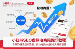 小红书SEO虚拟电商陪跑教程，实现seo搜索被动流量，自动成交的被动收入睡后项目-琴书聊项目