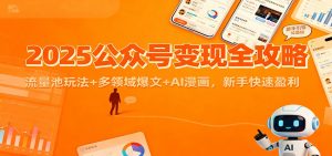 2025公众号变现全攻略:流量池玩法+多领域爆文+AI漫画,新手快速盈利-琴书聊项目