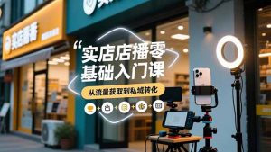 实体店播零基础入门课,实体店+短视频+直播+微信生态+私域社群,从流量获取到私域转化-琴书聊项目