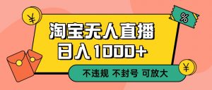 双 12 淘宝无人直播！0 值守日入 1000+ 不违规 不封号-琴书聊项目