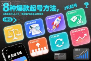 8种爆款起号方法，0基础都可以上手，爆款起号就是这样简单-琴书聊项目