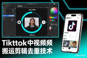 Tiktok中视频纯搬运剪辑去重技术，外来技术，自行测试-琴书聊项目