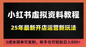 小红书虚拟资料项目：最新搜索流变现玩法，0成本简单可复制，一人多店打法，新手日入800+-琴书聊项目