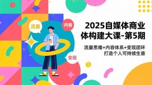 2025自媒体商业体构建大课-第5期,流量思维+内容体系+变现闭环,打造个人可持续生意-琴书聊项目
