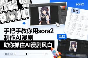 手把手教你用sora2制作AI漫剧,助你抓住AI漫剧风口-琴书聊项目