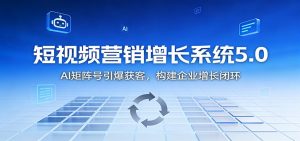 短视频营销增长系统5.0：AI 矩阵号引爆获客，构建企业增长闭环-琴书聊项目
