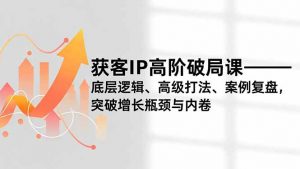 获客IP高阶破局课,底层逻辑、高级打法、案例复盘,突破增长瓶颈与内卷-琴书聊项目