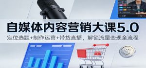 自媒体内容营销大课5.0：定位选题+制作运营+带货直播，解锁流量变现全流程-琴书聊项目