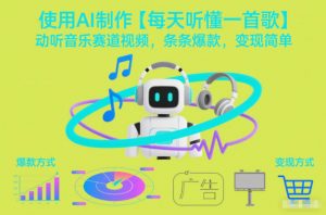 使用AI制作【每天听懂一首歌】动听音乐赛道视频，条条爆款，变现简单-琴书聊项目