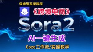 Sora2生成《跨境电商》英文短视频，实操搭建教学课，通俗易懂，包教包会-琴书聊项目