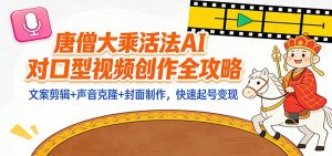 “大乘活法”AI对口型视频创作全攻略：文案剪辑+声音克隆+封面制作，快速起号变现-琴书聊项目