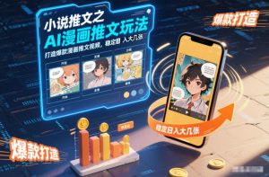 小说推文之AI漫画推文玩法，打造爆款漫画推文视频，稳定日入大几张-琴书聊项目